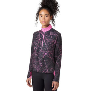 Nike Dri-Fit Element 1/2 Zip Pullover Running Top - Black/Pink - Size Large